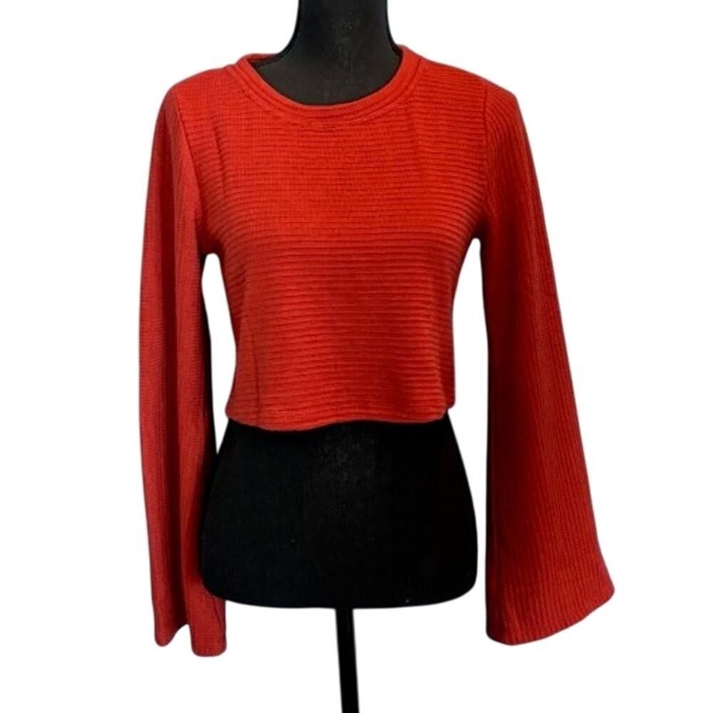 NWT Band of the Free Cropped Knit Top Sweater COLOR: RUST Open Back S